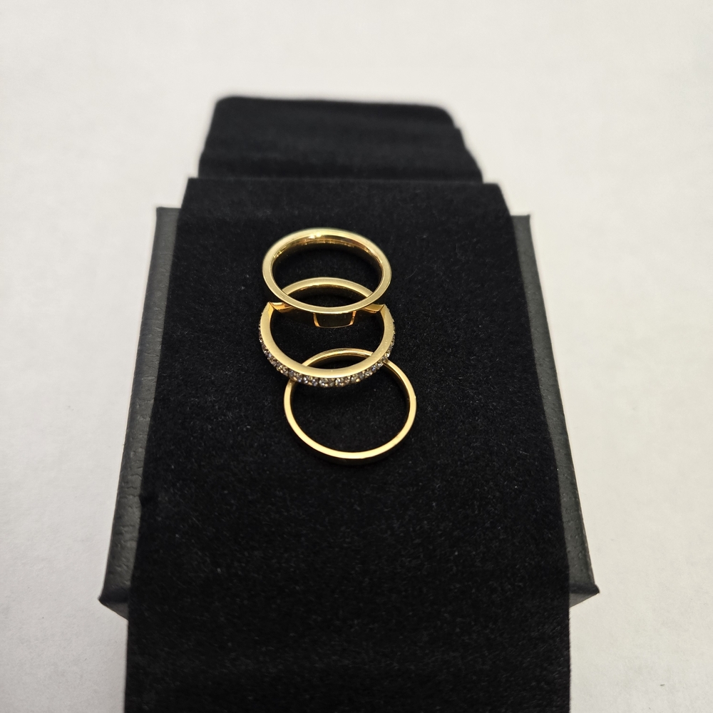 14kt Gold Plated Set Of 3 Eternity Bands - Picture 2 of 7